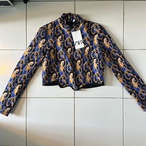 Zara Cropped Mock Neck Top Size XS (Brand New with Tags)